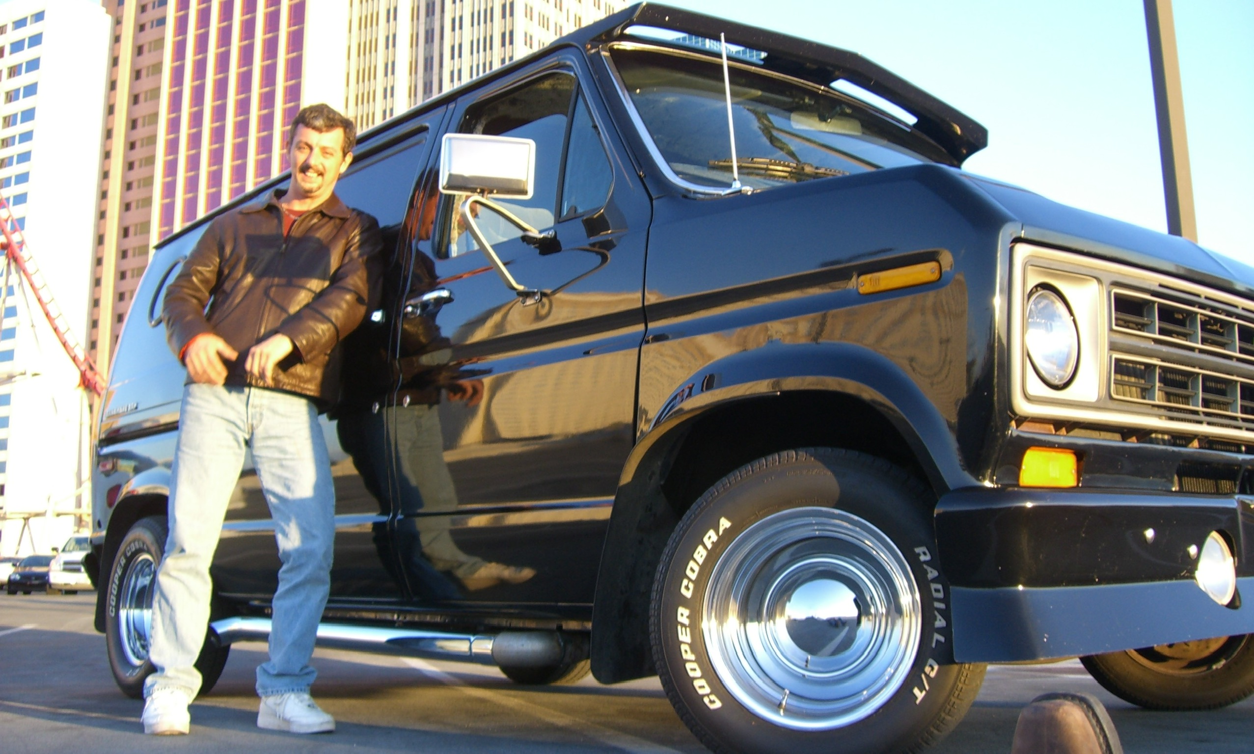 Joey with the van
